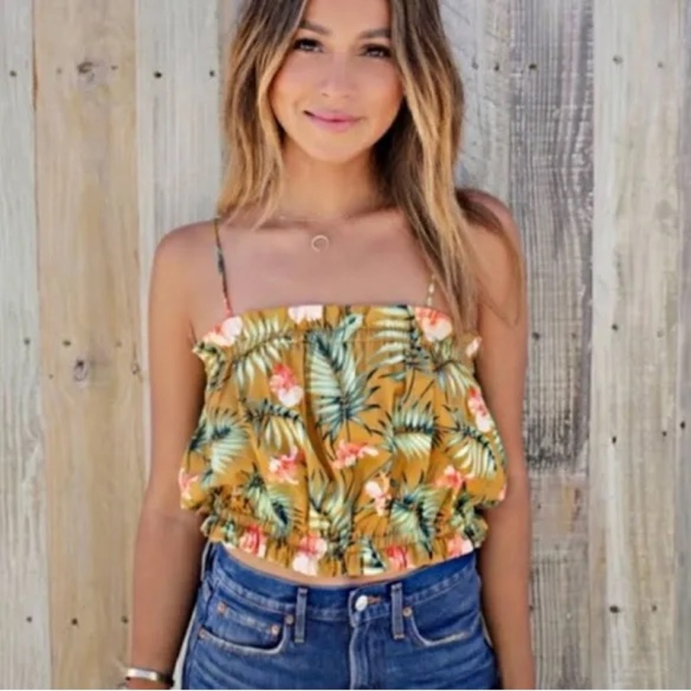 Sincerely Jules Palm Crop Top